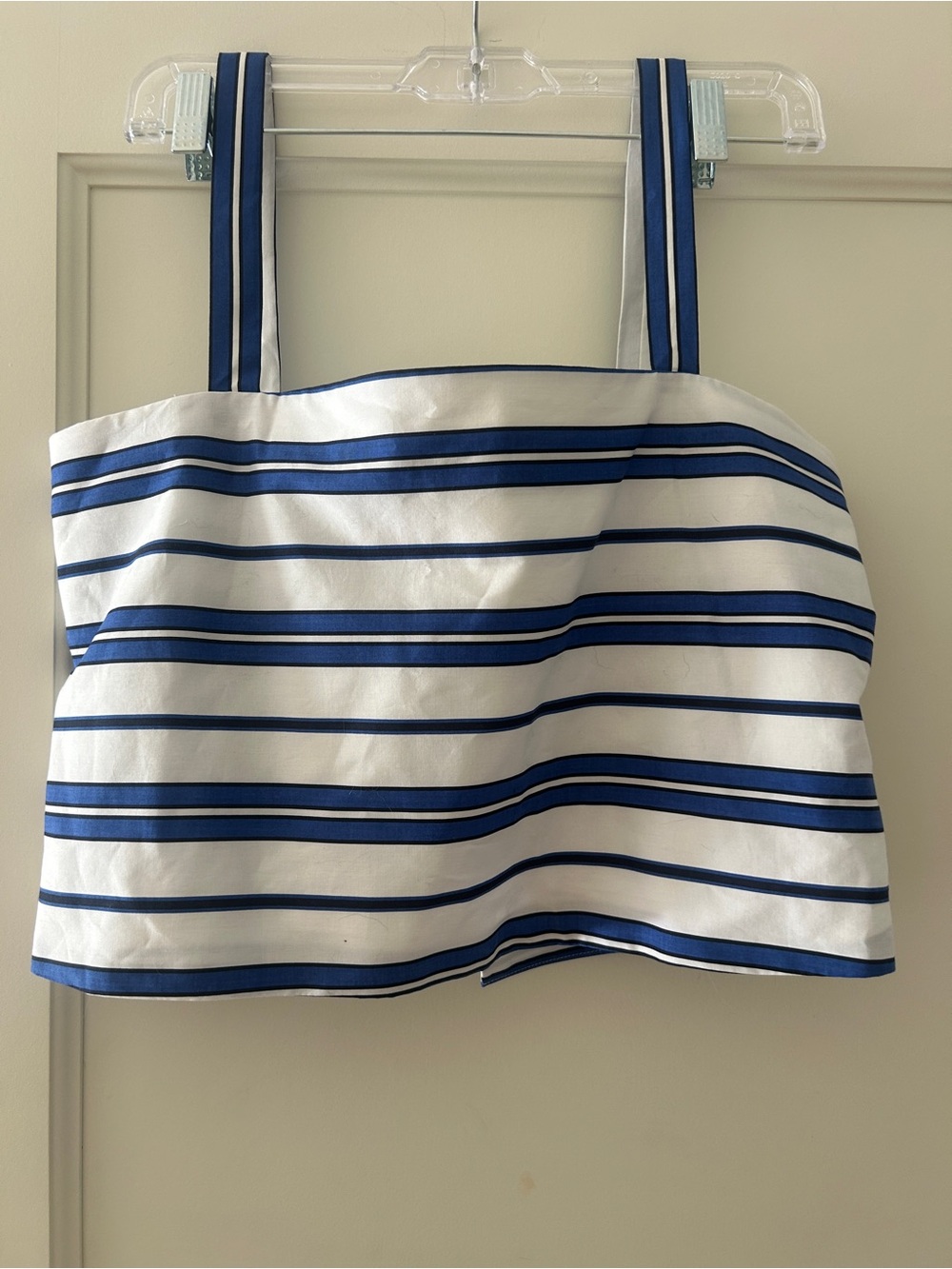 Antonio Melani Coastal Classic Marina Stripe Crop Top Blue White Size 8 NWT